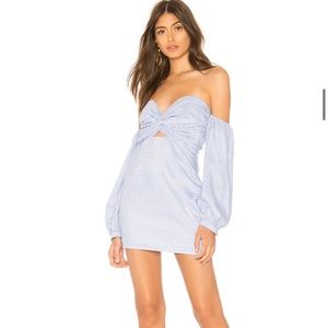 Revolve By the Way Flynn Ruched Sleeve strapless dress size XS